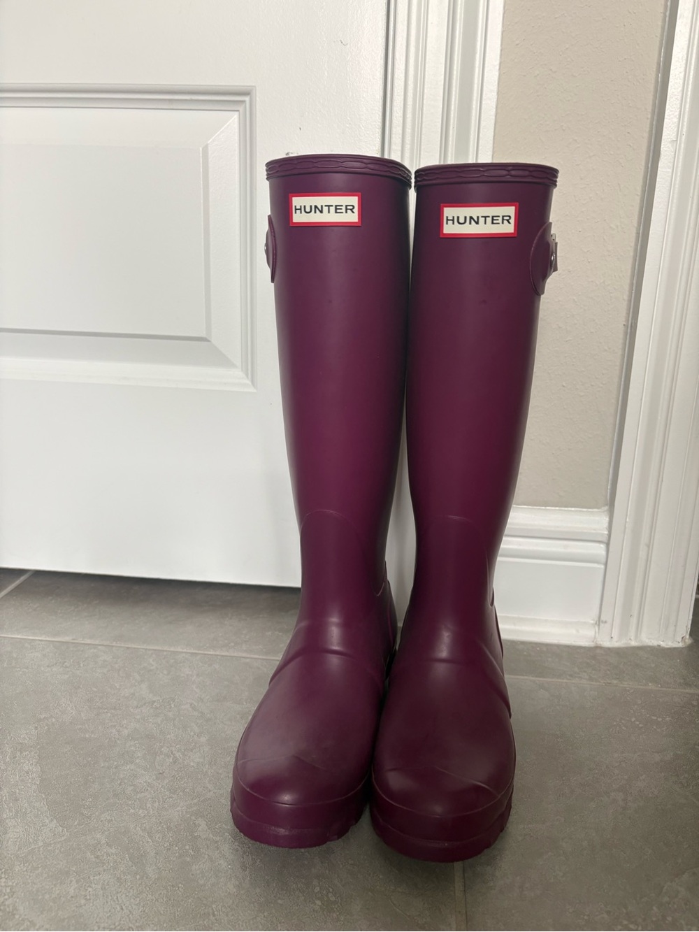 Hunter Tall Rain Boots in Plum